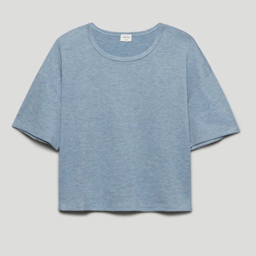 Wilfred Free - Free Lounge Drapey T-Shirt Crewneck Crop Tee | Dream Blue